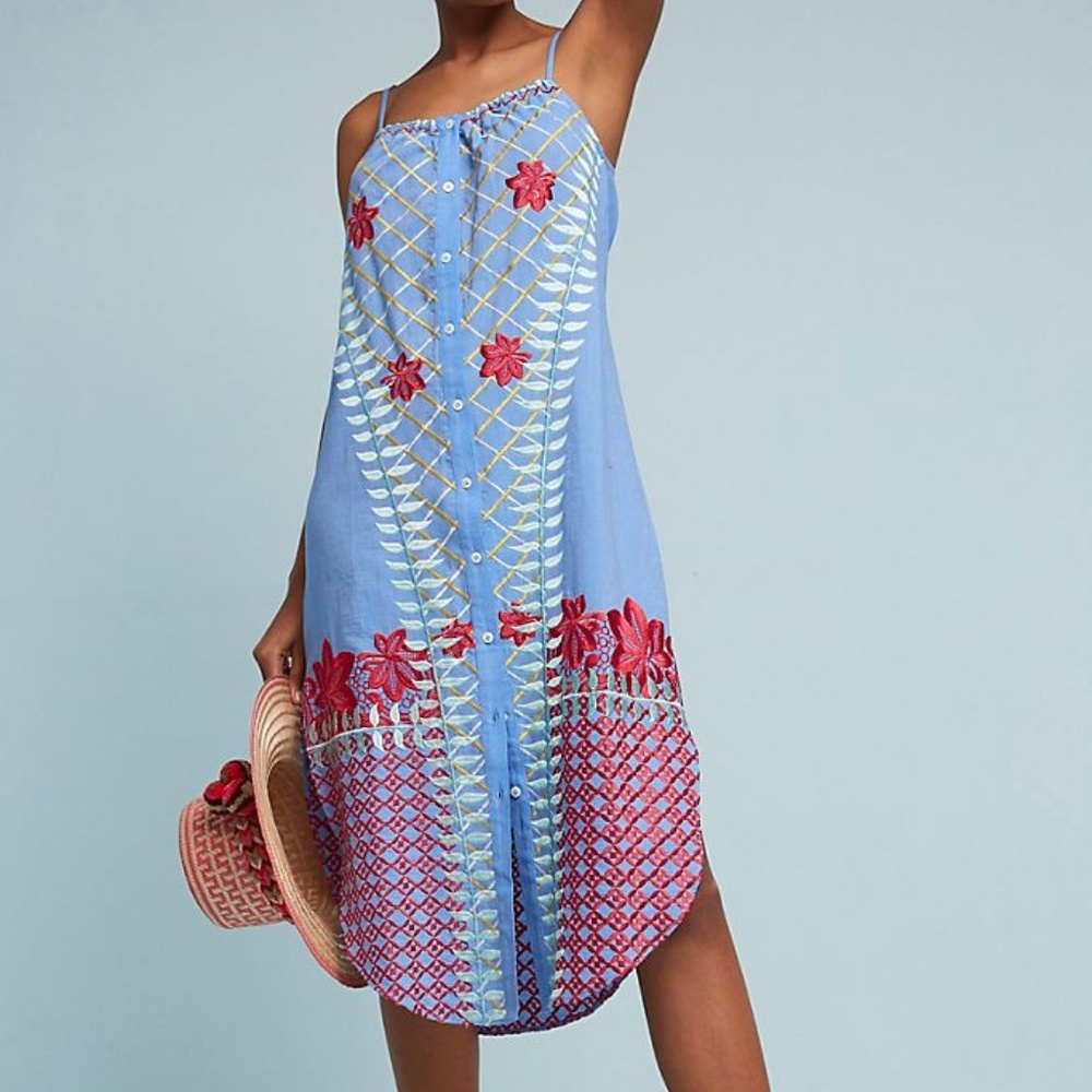Anthropologie Estina Embroidered Dress